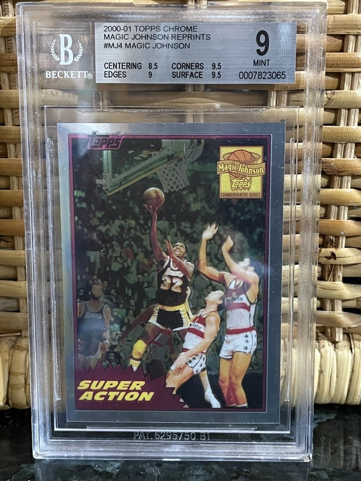 Pop 1💎2000 Magic Johnson TOPPS CROMO 1981 SUPER ACCIÓN OESTE PRECIO DE VENTA SUGERIDO POR EL FABRICANTE #MJ4 BGS 9, 9,5 Foto 4 de 4