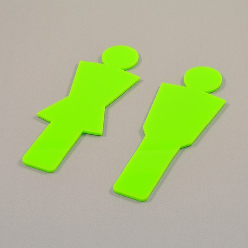 Contemporary Perspex Acrylic Toilet Sign - Male and Female - Self Adhesive - Picture 10 of 41