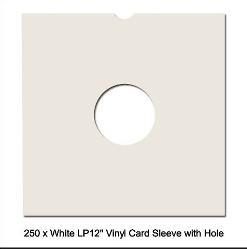 Weiße LP 12"" Vinyl Schutz Karte Hülle Abdeckungen mit Loch kratzfest versiegelt - Bild 28 von 54
