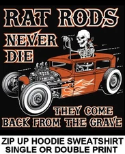 OLD SCHOOL OUTLAW MUSCLE RAT HOT ROD RACE BLOWER CAR SKULL ZIP HOODIE SWEATSHIRT