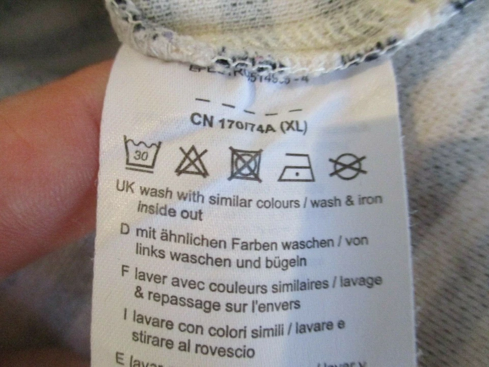 Esprit Mujer Falda Lápiz Azul Marino Crema Rayas UK XL Stretch Wasit Foto 3 de 4