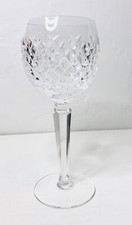 Set 2 WATERFORD Crystal ALANA PATTERN 7 oz Hock Wine Clear Glass 7.5”H 2.75”D