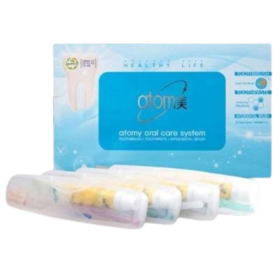 Atomy Travel Set Toothpaste Brush Herbal Care System Propoli Natural Healty x4