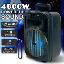 Portable 4000W Bluetooth Speaker Sub Woofer Heavy Bass Stereo Sound System Party