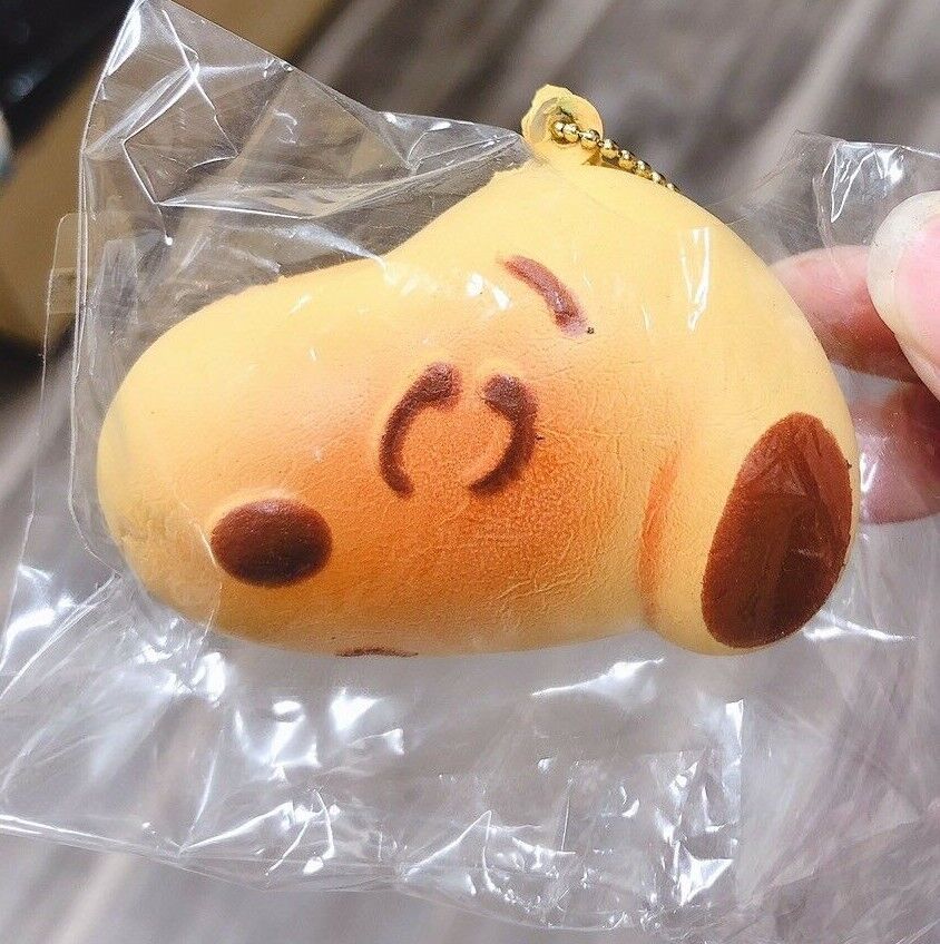 Japan Peanuts Snoopy Dog Charlie Brown Bread Soft Squishy Squeeze Toy  Keychain
