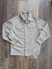 Vintage 1960s Tom Cat Pearl Snap Brown Western Dress Shirt Size Large USA Made