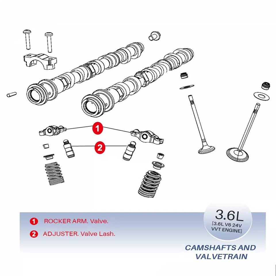 48pcs Rocker Arms &Valve Lifters Kit For 2011-2020 Jeep Dodge Chrysler ...
