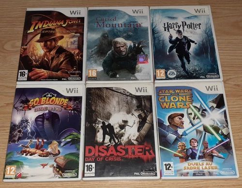 LOT 6 JEUX WII INDIANA JONES SCEPTRE DES ROIS HARRY POTTER RELIQUES DE LA MORT..