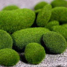 Miniature Fairy Garden Faux Moss Rocks 3 Sizes  - Set of 10 - Buy 3 Save $5