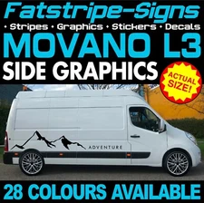 to fit VAUXHALL MOVANO L3 LWB GRAPHICS STICKERS STRIPES DECALS CAMPER VAN