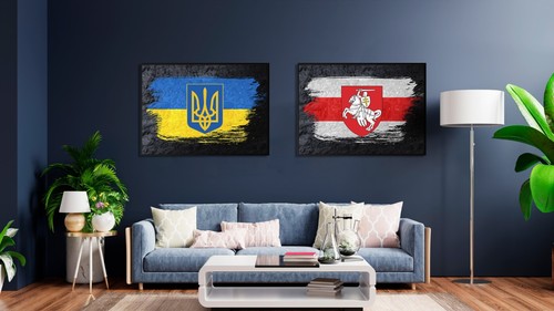 Belarus, Minsk — flag country map, map poster, flag poster - 第 2/11 張圖片