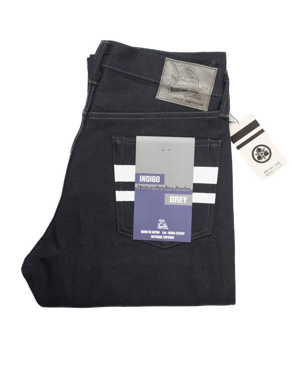 maimero　0605 Momotaro 18oz Indigo X Grey Selvedge Denim Jeans Natural