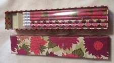 NEW VERA BRADLEY PENCIL SET  DECORTIVE BOX HELLO DAHLIA