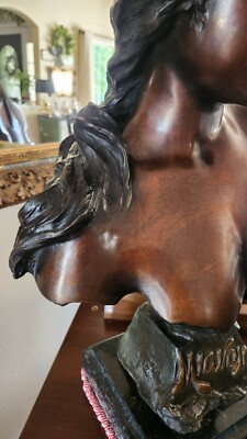 Antique Emmanuel Villanis Art Nouveau Bust of Mignon 1896