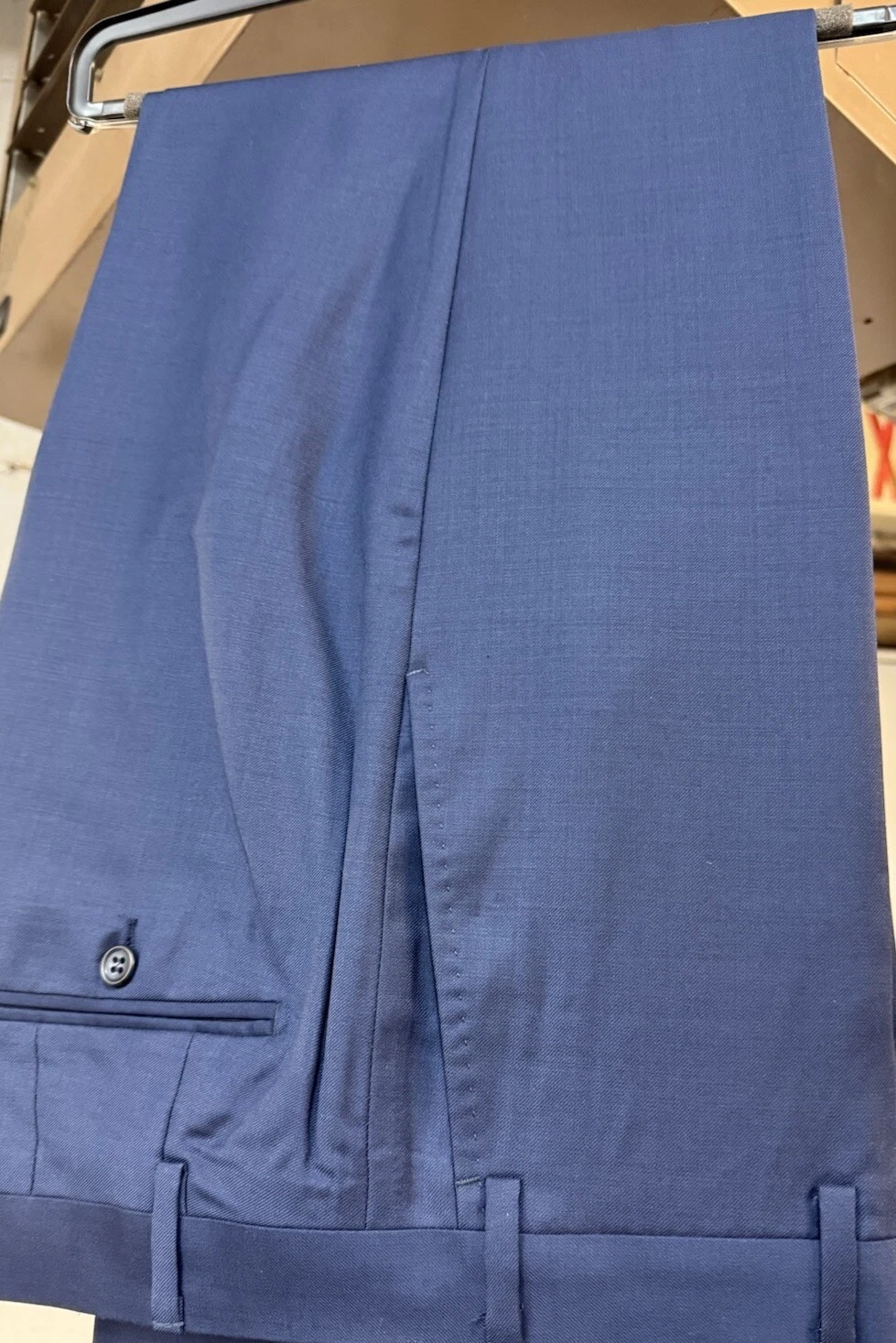 NEW Size 32 Men’s French Blue Dress Pant 100% Wool Super 150 Made In Italy R$275