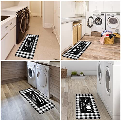 20 X 47 inch Buffalo Plaid Rug Runner Non Slip Floor Mat for Mudroom Laundromat - Picture 7 of 7