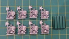 Lionheart Board Game 8 HEAVY INFANTRY Silver Replacement Pieces Figures + Base