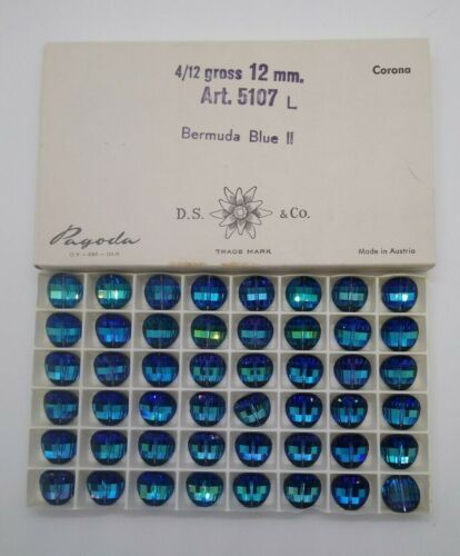 Fabrikpackung Swarovski Kristall Bermuda 12 mm Pagode 5107L Perlen; 48 Stck.; SELTEN - Bild 1 von 7