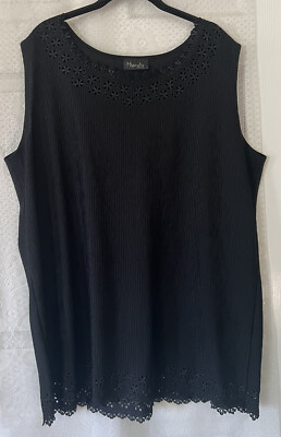 Hypnotic Clothing Women's Top Black Pullover Eyelet Cutouts Short Sleeve Plus 2X
