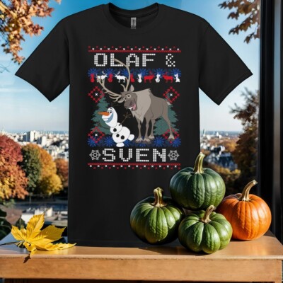 Disney Frozen Olaf und Sven T-Shirt T Shirt Herren Damen Unisex Tshirt SY152