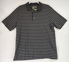 Eddie Bauer Shirt Mens Large Green Striped Travex Casual Outdoor Classic Polo