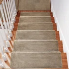 PURE ERA Bullnose Plush Soft Carpet Stair Treads 14pc Set Non-Slip Self Adhesive