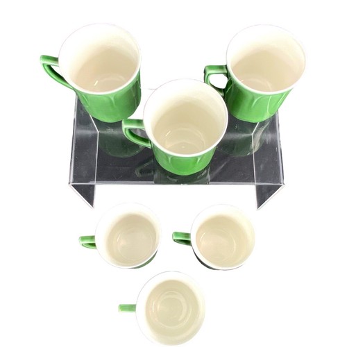 J & G Meakin Coffee Tea Cups Mugs Heirloom Green Lot of 6 England 3.5” - Picture 3 of 12