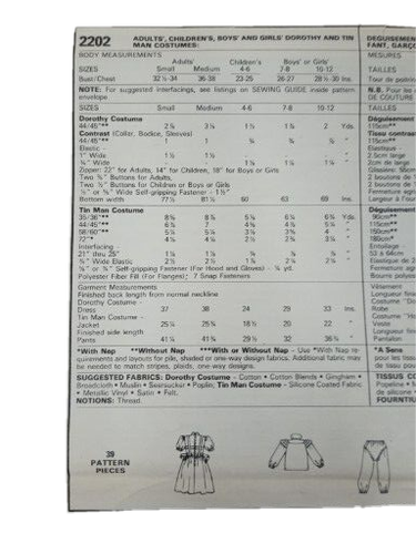 Costume McCall's 2202 oz motif de couture enfant taille 10-12 complet - Photo 3/5
