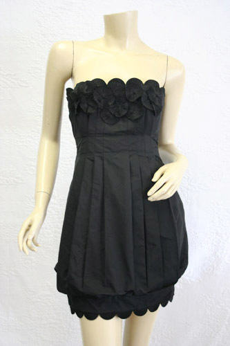 Robe De Soirée BCBG MAX AZRIA En Taffeta Noir - Taille 8, Sans Bretelles, Neuve Avec Étiquette