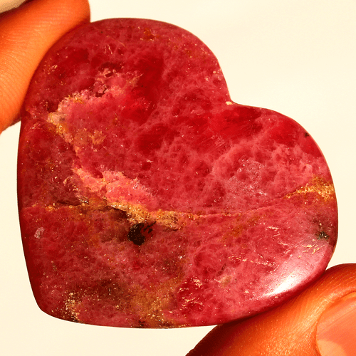 53g Gemma Naturale Rodonite Cristallo Cuore Pietra di Palma Esemplare Minerale Reiki~ 45MM - Foto 6 di 11