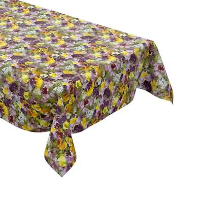 MEWATU Wachstuch Tischdecke C970 Blumen Frühjahr Stiefmütterchen eckig rund oval