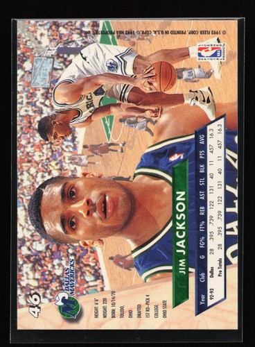 1993-94 Fleer Ultra #46 Jim Jackson (EX)(BSK) - Picture 2 of 2