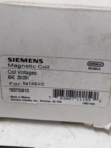 Bobina magnética Siemens 75D73251D para contactor de arranque tamaño 3 - 3.5 200-208 voltios - Imagen 5 de 5