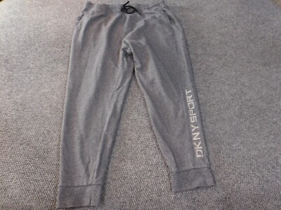DKNY Joggers Mens XL Extra Large gray stretch logo performance walking run