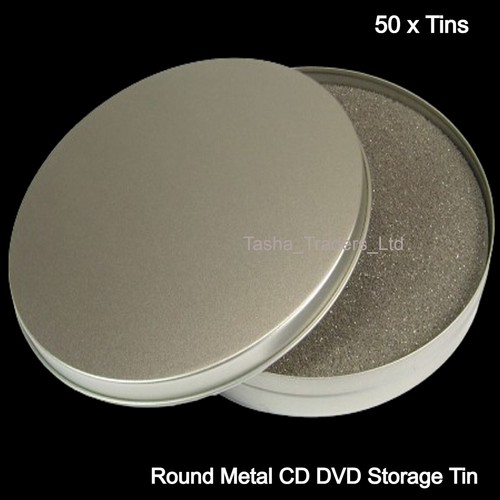 50x Metallo Rotondo Argento Alluminio 120mm x 10mm con Coperchio Rimovibile CD Schiuma Latta HQ - Foto 10 di 10