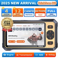 2025 ThinkScan 662 OBD2 Diagnostic Scanner ABS SRS 4 Systems Fault Code Reader 
