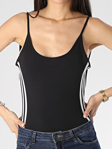 Women's adidas Originals Cotton Round Neck Bodysuit Leotard Black (FM2576) - Picture 4 of 9