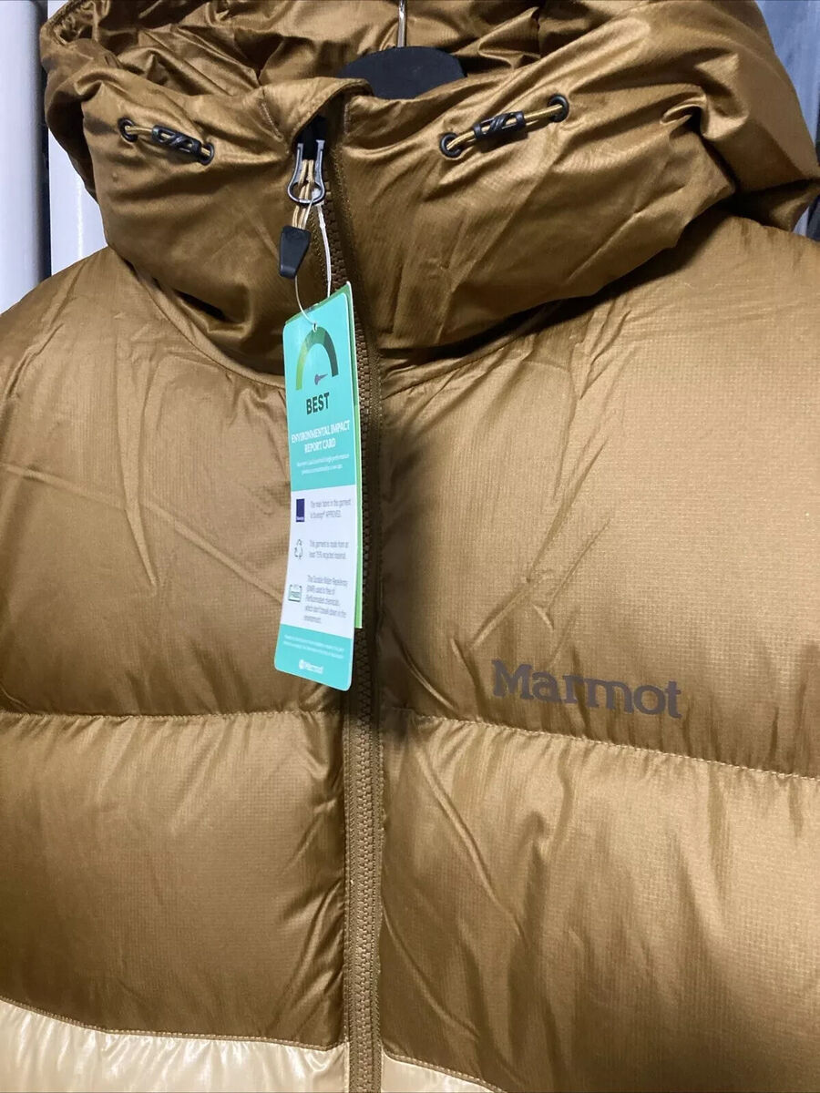 New Men's Marmot Guides Down Hoody Puffer Jacket Hazel/Light New Men's Marmot Guides Down Hoody Puffer Jacket Hazel/Light