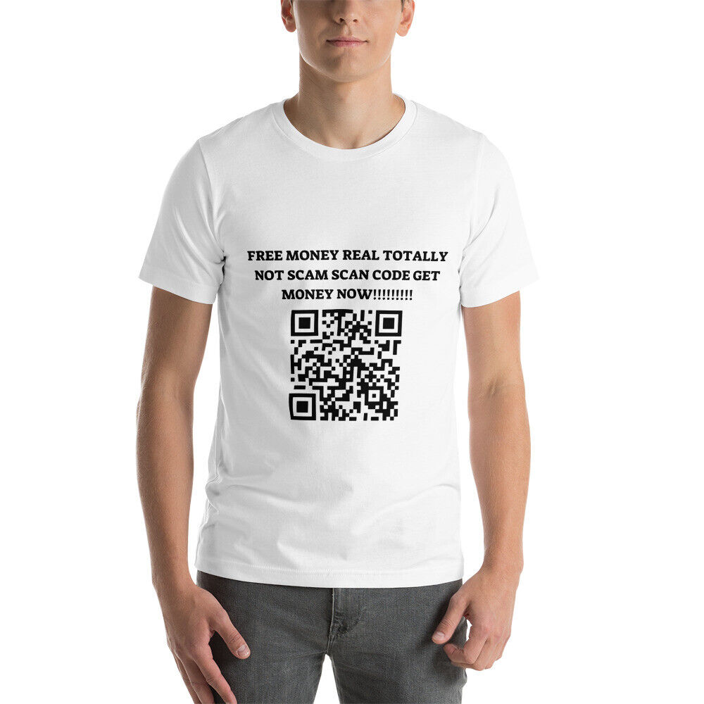 Rick Roll QR Code Logo T-Shirt NSFW Mens Womens Prank Joke Unisex Funny  MEME TEE