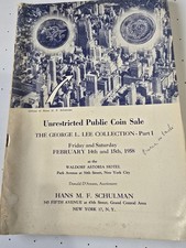 The George L. Lee Collection Coin Auction Catalog & prices Feb 1958