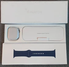 Apple Watch Series 10 46mm GPS Silver Case w Denim Sport Band M/L (MWWM3LW/A)