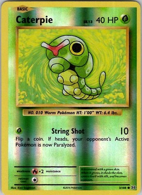 Caterpie XY - Evolutions 3/108 Reverse Holo LP/NM