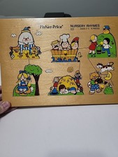 Vintage Fisher Price Wooden Puzzle Nursery Rhymes 510 Ages 2-4 Holland 6 pcs