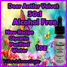 VELVET DEER ANTLER IGF-1 50:1 Tincture Alcohol Free
