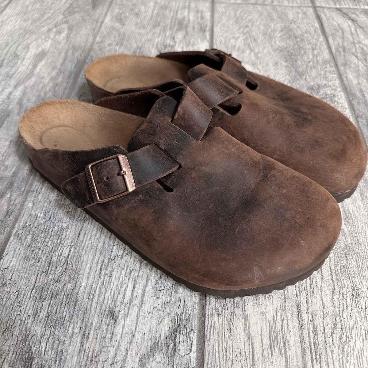 Birkenstock Boston Habana Classic Oiled Leather Clogs 41 Men's 8