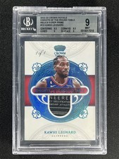 One Of One 1/1 2022-23 Crown Royale Kawhi Leonard Knights Tag Patch BGS 9 MINT
