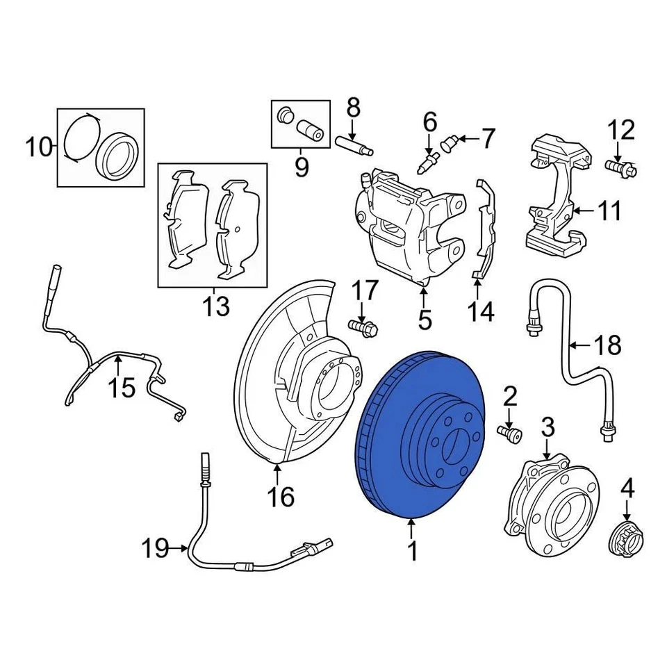 For BMW X5 2007-2018 BMW 34116886477 Front Disc Brake Rotor Foto 3 de 4