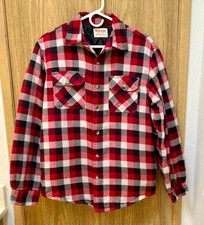Vintage Wrangler Men's Small Plaid Quilt Lined Flannel Button-up Shirt Shacket