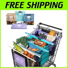 Detachable & Foldable Grocery Bags with Insulated Bag