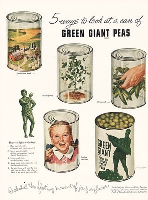 1943 Green Giant: Ways to Look at Can Vintage Print Ad